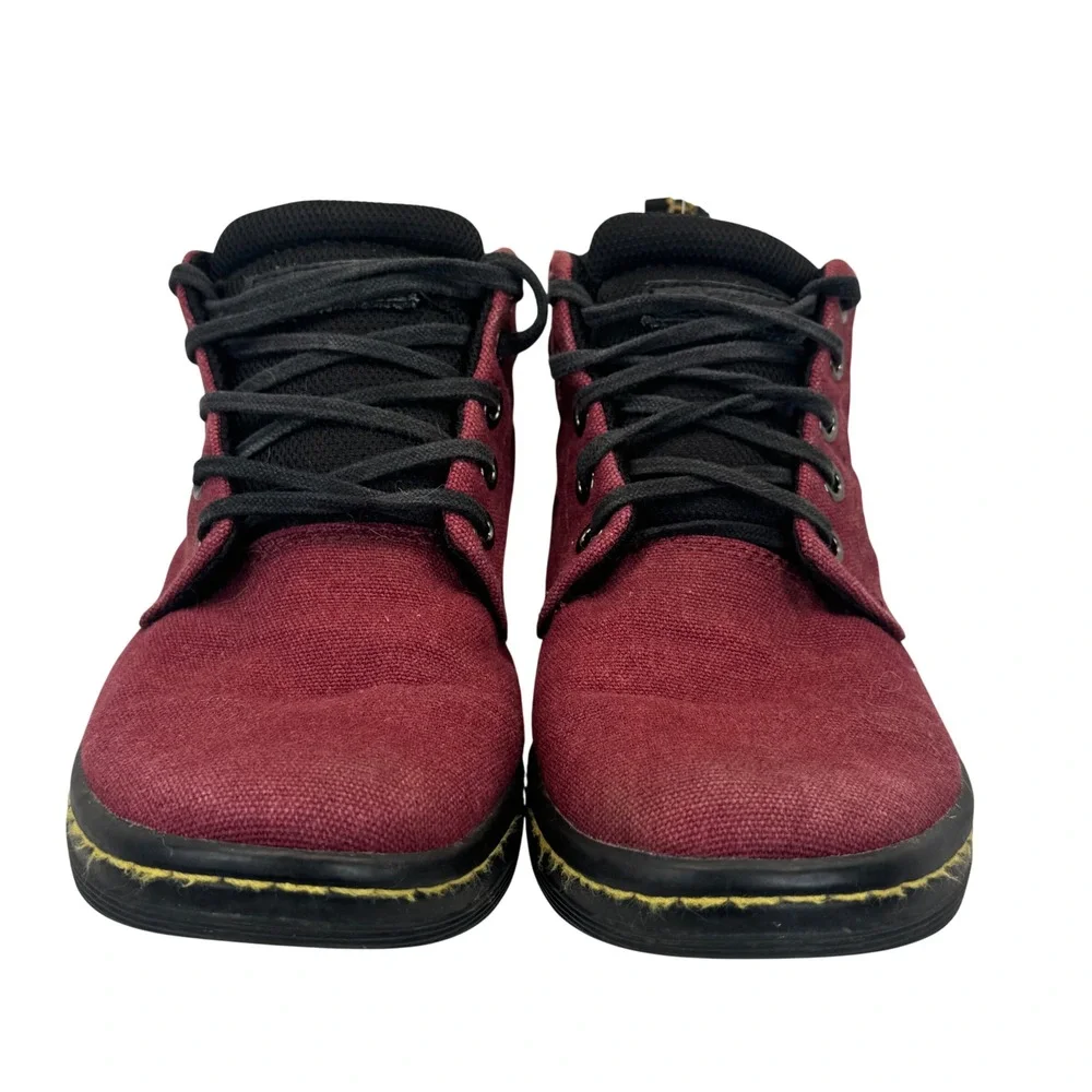 Dr. Martens Leyton Burgundy Canvas Chukka Boots Maroon Sneaker Boots W6 EU37